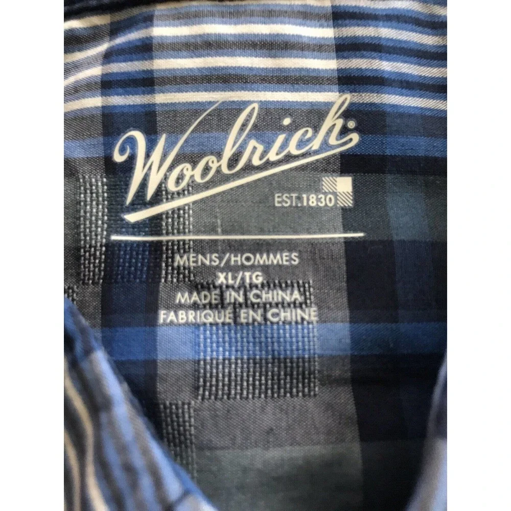 Woolrich Adventure Series Mens XL Keep It Moving Short Sleeve Blue Plaid $59 - Picture 2 of 5